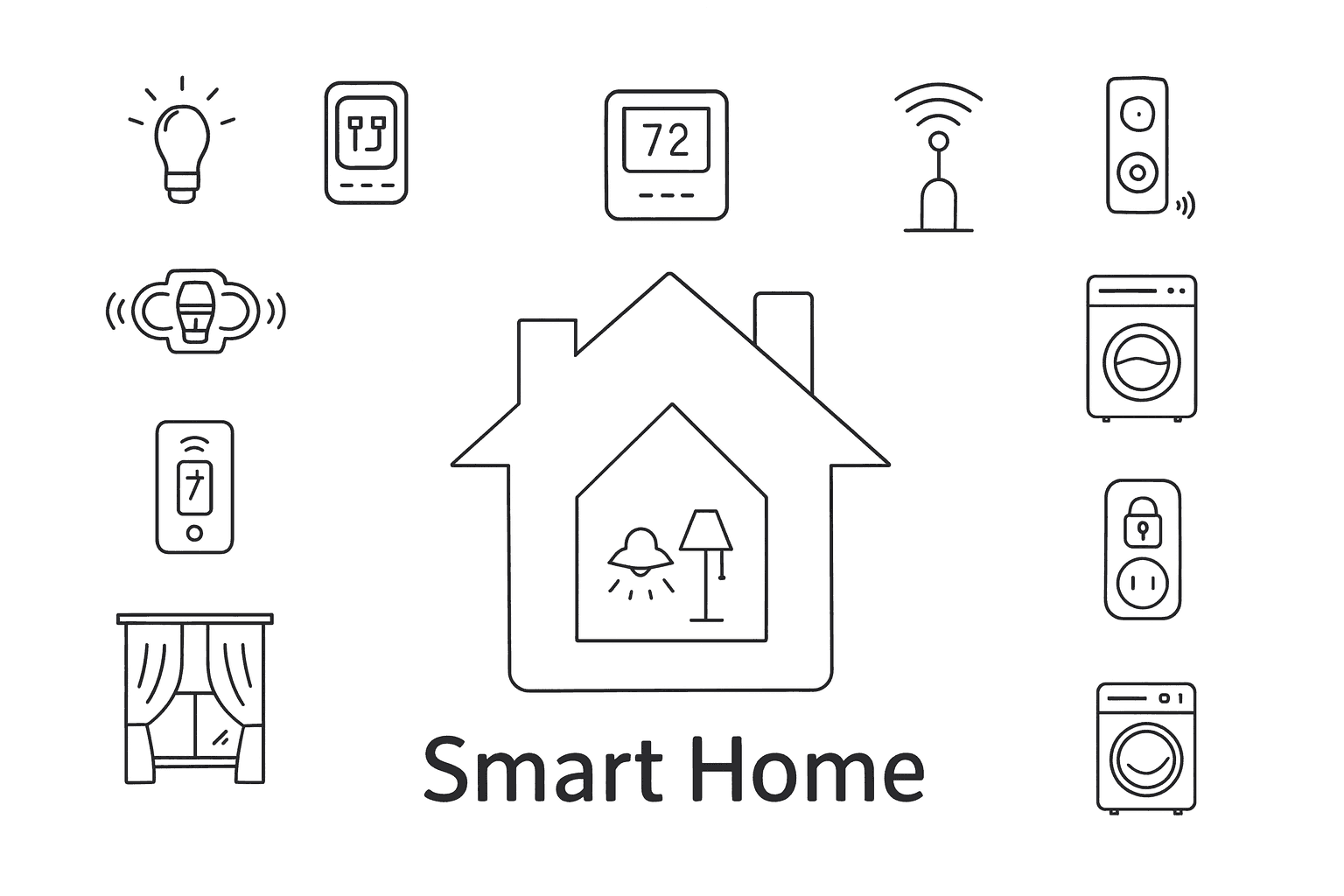 smart home black and white